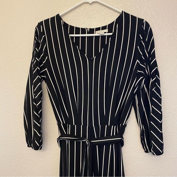 Est 1946 Black & White Striped Jumpsuit unitard cold shoulder long sleeve-xs - Picture 5 of 15